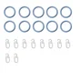 Lot de 10 anneaux anneau 16 mm plastique argent mat