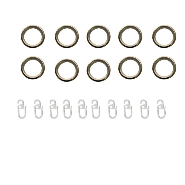 Lot de 10 anneaux anneau 19 mm fer dore brosse