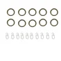 Lot de 10 anneaux anneau 19 mm fer dore brosse