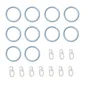 Lot de 10 anneaux anneau 28 mm fer blanc mat