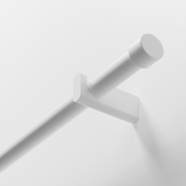Kit de tringle a rideau Taiga Diam.28 mm Blanc mat 180 cm