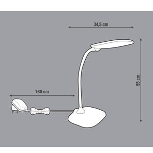 Lampe de bureau Mei tactile, fer / abs, noir, H.55 cm INSPIRE LED