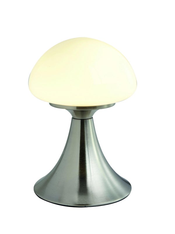 Lampe, design, métal nickel tactile, INSPIRE kinoko, 390lm, H. 22 cm