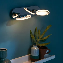 Rampe 2 spots led intégrée, métal chrome, INSPIRE Loob