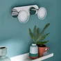 Rampe 2 spots led intégrée, métal chrome, INSPIRE Loob