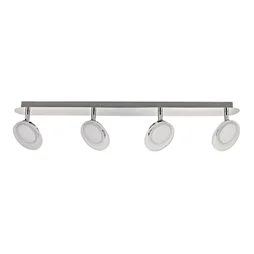 Rampe 4 spots led intégrée, métal chrome, INSPIRE Loob