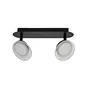Rampe 2 spots led intégrée, métal noir, INSPIRE Loob