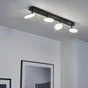 Rampe 4 spots led intégrée, métal noir, INSPIRE Loob