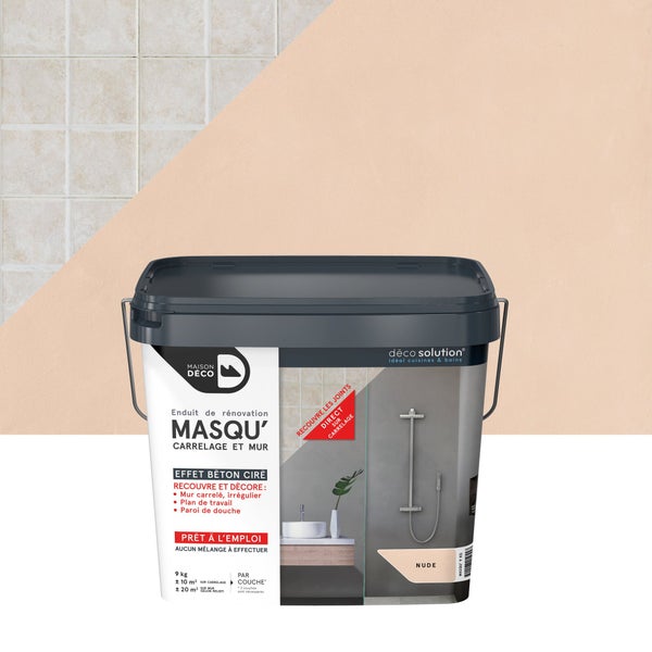 Enduit Masqu'carrelage et mur MAISON DECO, nude, 9 kg