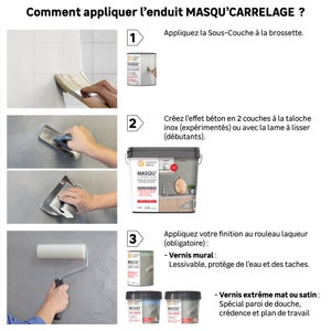 Enduit Masqu'carrelage et mur MAISON DECO, bleu nuit, 9 kg