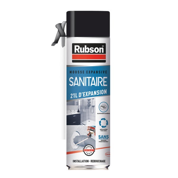 Mousse expansive sanitaire <0,1% iso RUBSON blanc 500ml/21l