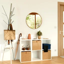 Miroir rond bois naturel Nordik INSPIRE diam.62 cm