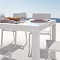 Table de jardin carré, NATERIAL Lyra, 6 personnes, blanc
