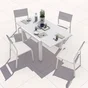 Table de jardin carré, NATERIAL Lyra, 6 personnes, blanc