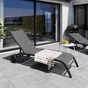 Bain de soleil en aluminium, NATERIAL Lyra, gris/argent