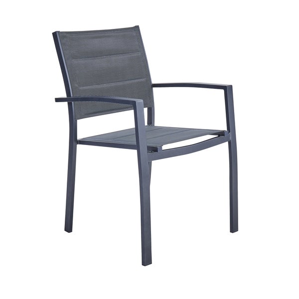 Fauteuil de jardin en aluminium, NATERIAL Orion beta, gris anthracite