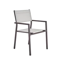 Fauteuil de jardin en aluminium, NATERIAL Orion alpha, moka