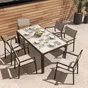 Fauteuil de jardin en aluminium, NATERIAL Orion alpha, moka