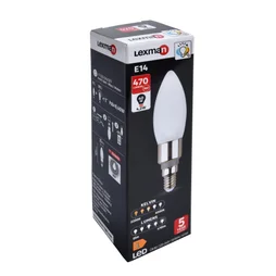 Ampoule led à filament opaline flamme E14 40 W, LEXMAN