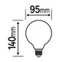 Ampoule led à filament opaline globe 95 mm E27 7.2 W, LEXMAN