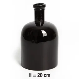 Vase verre recyclée, marta, noir, l.15 x H.20 cm