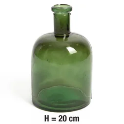 Vase verre recyclée, marta, kaki, l.15 x H.20 cm