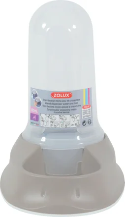 Distributeur eau/aliment chien/chat 0l8 22x14,5xh21,8cm tourterelle