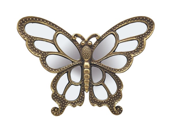 Décoration murale Papillon, jaune / doré EMDE l.24 x H.18 cm
