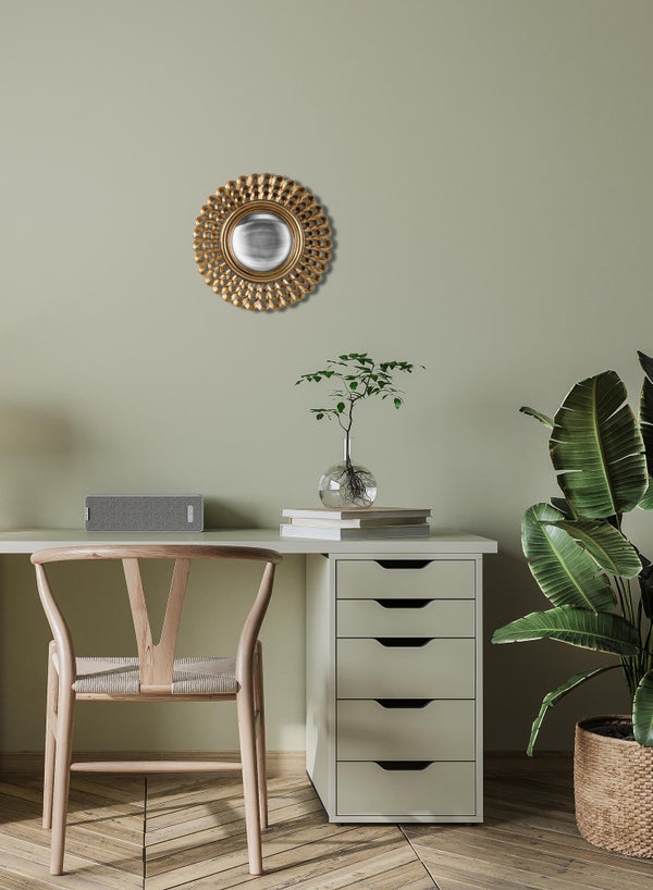 Miroir rond résine doré Cléa diam.21.5 cm