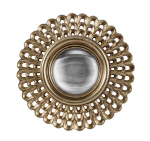 Miroir rond résine doré Cléa diam.21.5 cm
