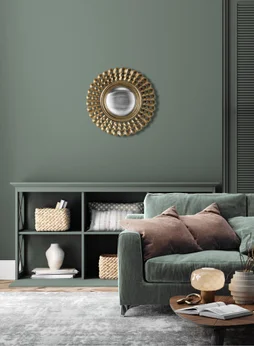 Miroir rond résine doré Cléa diam.28.8 cm
