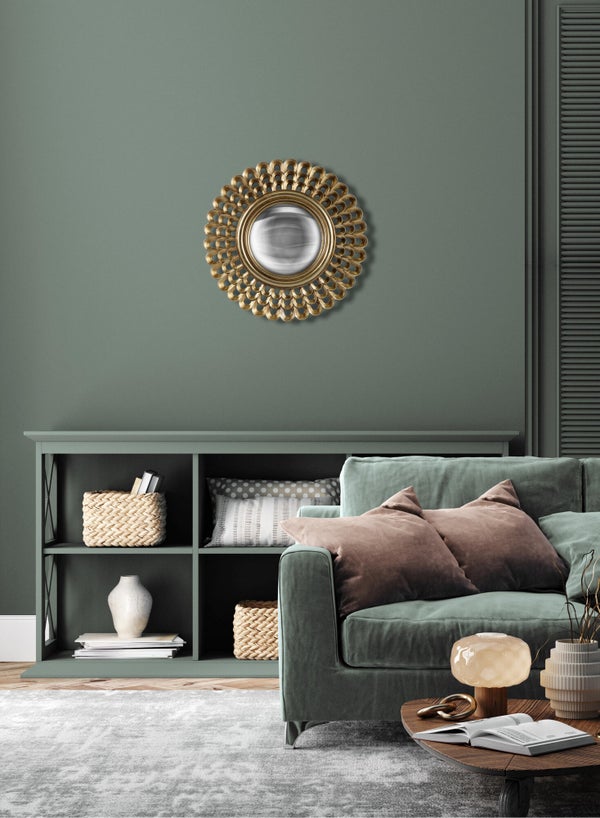 Miroir rond résine doré Cléa diam.28.8 cm