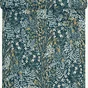 Papier peint vinyle intissé Jardin fleuri bleu