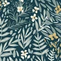 Papier peint vinyle intissé Jardin fleuri bleu
