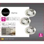 Kit 3 spots à encastrer orientable Bama gu10, 4000K INSPIRE rond nickel