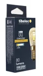 Ampoule incandescent poire E14, 80Lm = 15W, blanc chaud, TIBELEC