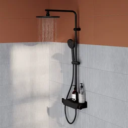 Colonne de douche easy noire thermostat