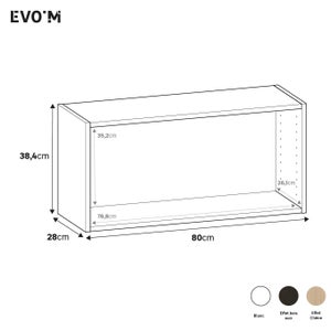 Caisson SPACEO Evo'm effet Chene H.38,4 X L.80 P.28 cm