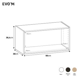 Caisson SPACEO Evo'm effet Chene H.38,4 X L.80 X P.38 cm