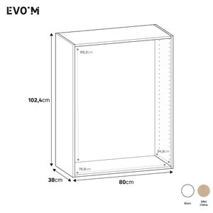 Caisson SPACEO Evo'm H.102,4 X L.80 X P.38 cm blanc