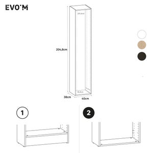 Caisson SPACEO Evo'm effet chêne H.204,8 L.40 x  P.38 cm