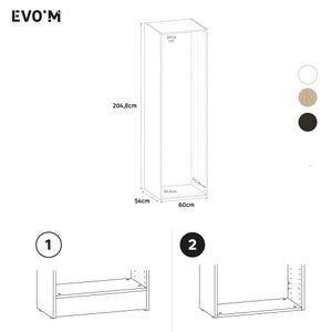 Caisson SPACEO Evo'm effet chêne H.204,8 L.60 x  P.54 cm