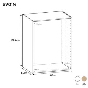 caisson evo'm h.102,4 x l.80 x p.54 cm blanc spaceo