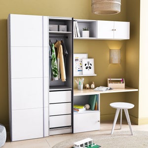 Porte coulissante SPACEO Evo'm Riga H.230,4 X L.60 cm blanc