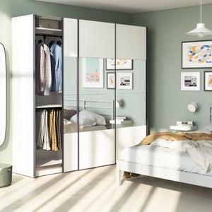 porte coulissante evo'm riga h.230,4 x l.80 blanc spaceo