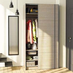 porte coulissante evo'm riga h.230,4 x l.80 effet chene spaceo