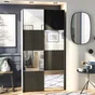 Porte coulissante SPACEO Evo'm Riga H.230,4 X L.60 cm noir
