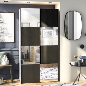 Porte coulissante SPACEO Evo'm Riga H.230,4 X L.60 cm noir