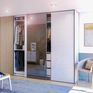 Porte coulissante SPACEO Evo'm miroir H.230,4 X L.80 cm