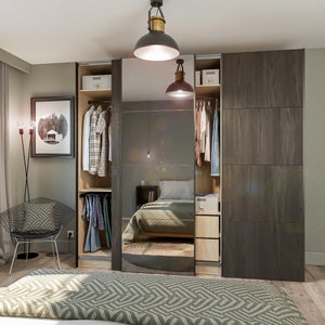 Porte coulissante SPACEO Evo'm miroir H.230,4 X L.80 cm